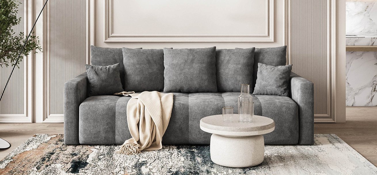 Диван Босс Тренд Шенилл Клауд графит