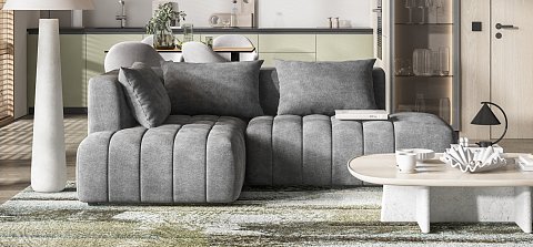 Угловой диван левый Босс Твин Шенилл Клауд графит 2