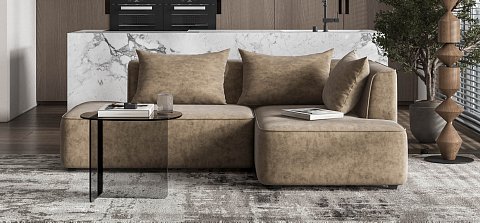 Угловой диван правый Кинг Твин велюр Роял тауп 2