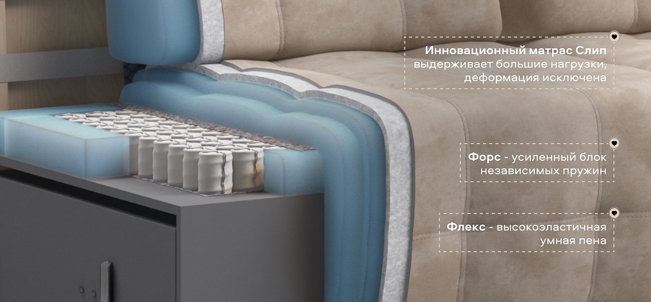 Диван Босс ХО Макс велюр Алькантара пепел / Камень