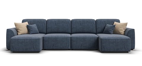 П-образный диван Кинг Модуль велюр Роял синий 1