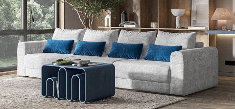 Модульный диван Ричмонд Модуль Макс Вельвет Корд серый 2