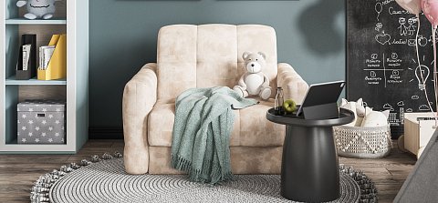 Босс Слип кресло-кроватьВелюр Монолит латте 2