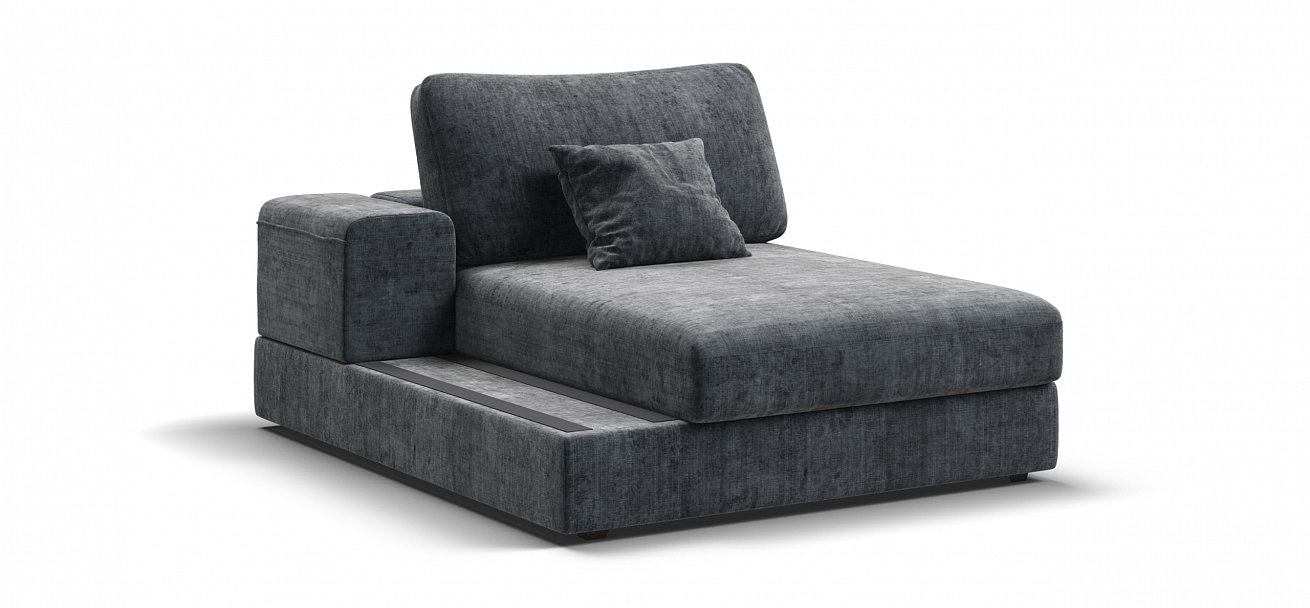 Босс Модуль оттоманка левая Шенилл Глосс карбон