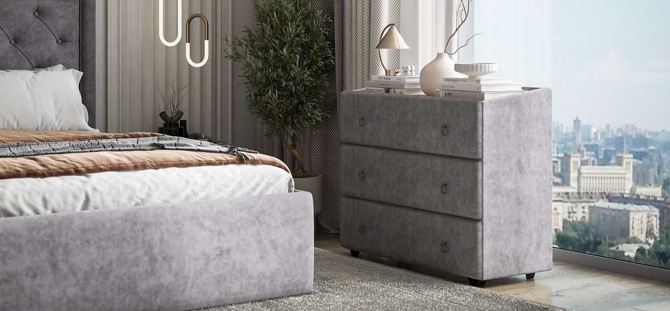 Комод Босс Классик велюр Роял агат, Орех селект