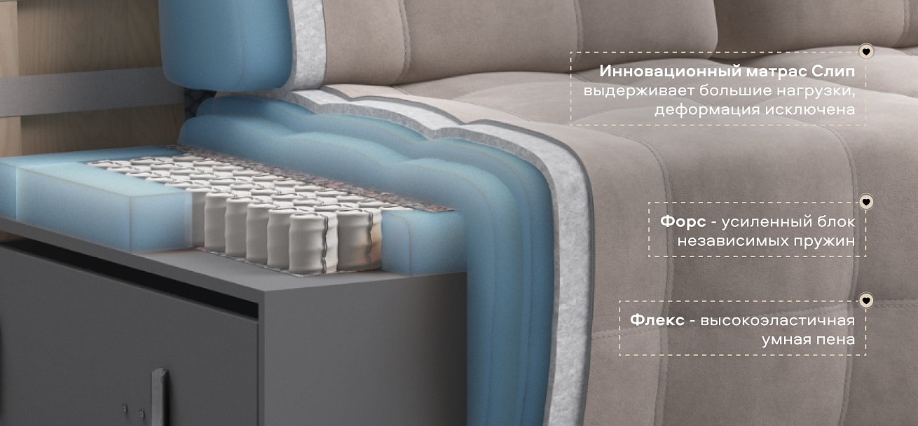 Диван Босс ХО велюр Монолит латте / Снежная Сонома