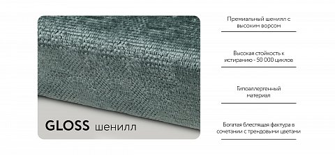 Босс Модуль оттоманка левая Шенилл Глосс минт 3