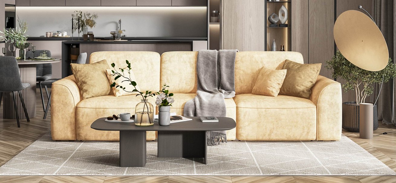 Диван Кинг Модуль Макс велюр Роял шампань