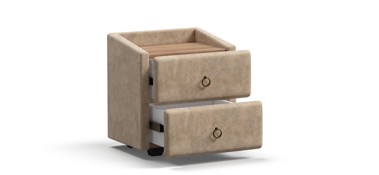 Тумба Босс Классик велюр Роял шампань, Орех Селект