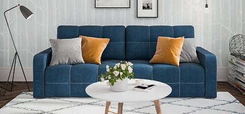 Диван Денди Рогожка Мальмо синий 2