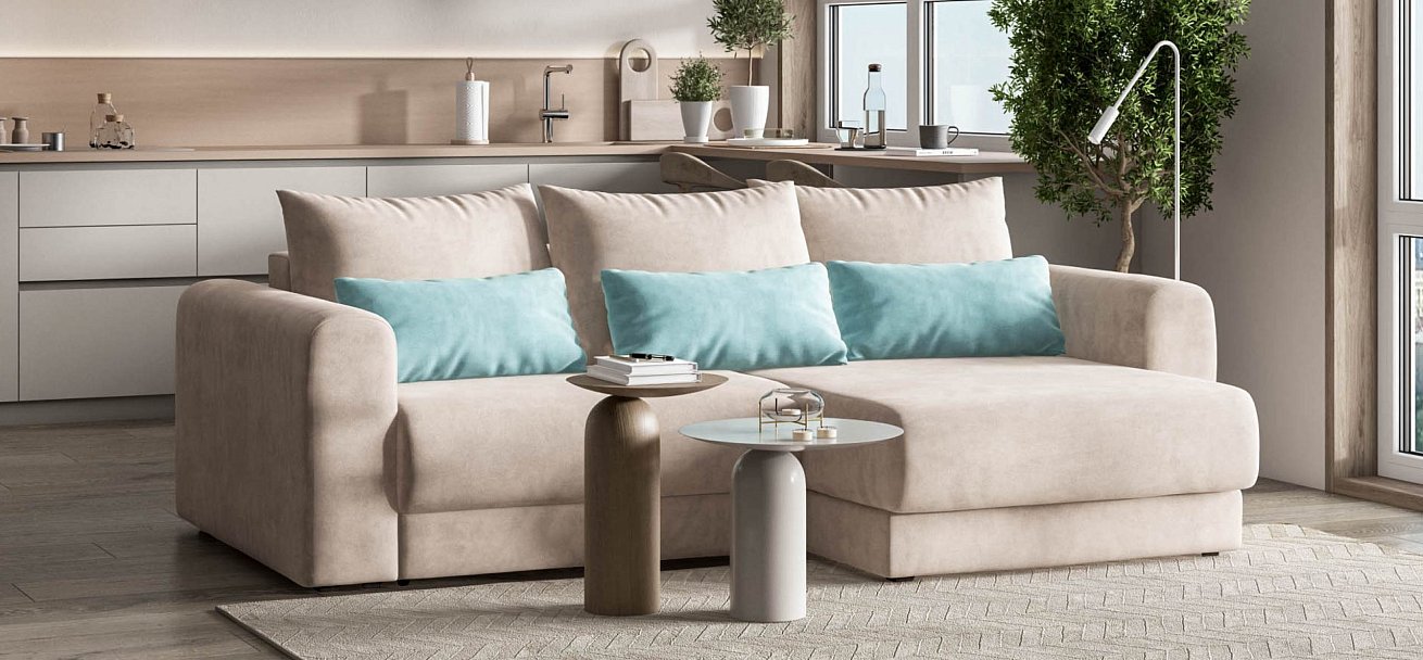 Модульный угловой диван Ричмонд Модуль велюр Монолит латте