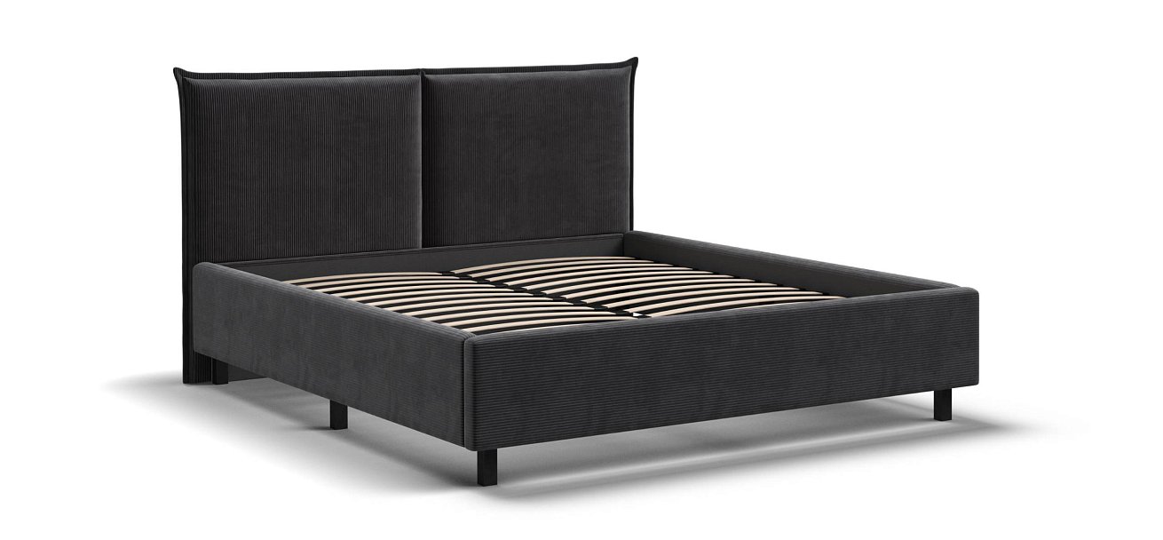 Лео Кровать 160*200 Вельвет Корд графит