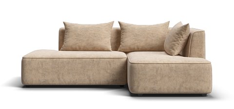 Угловой диван правый Кинг Твин велюр Роял шампань 1