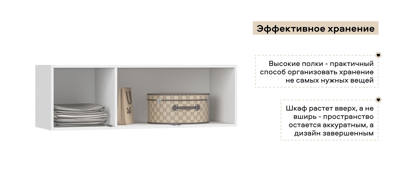 Антресоль 120 3Д Белый