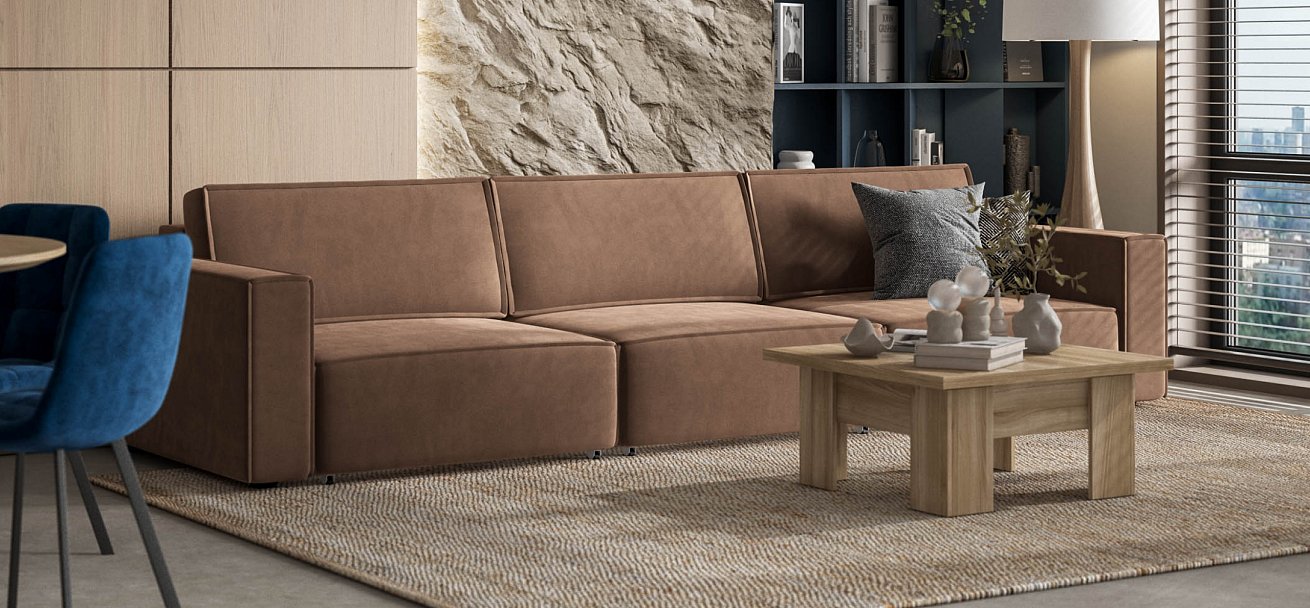 Диван Босс Софт Модуль Макс велюр Монолит мокко