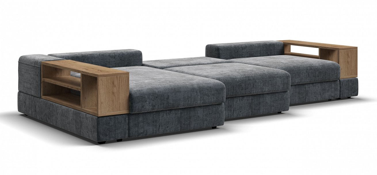 Угловой диван-кровать Босс Модуль ХЛ Шенилл Глосс карбон