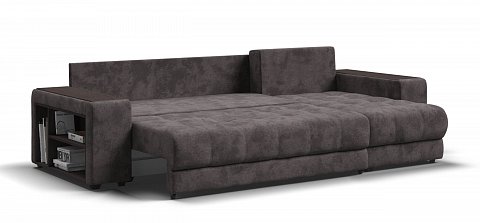 Угловой диван Босс ХЛ велюр Алькантара серый 3