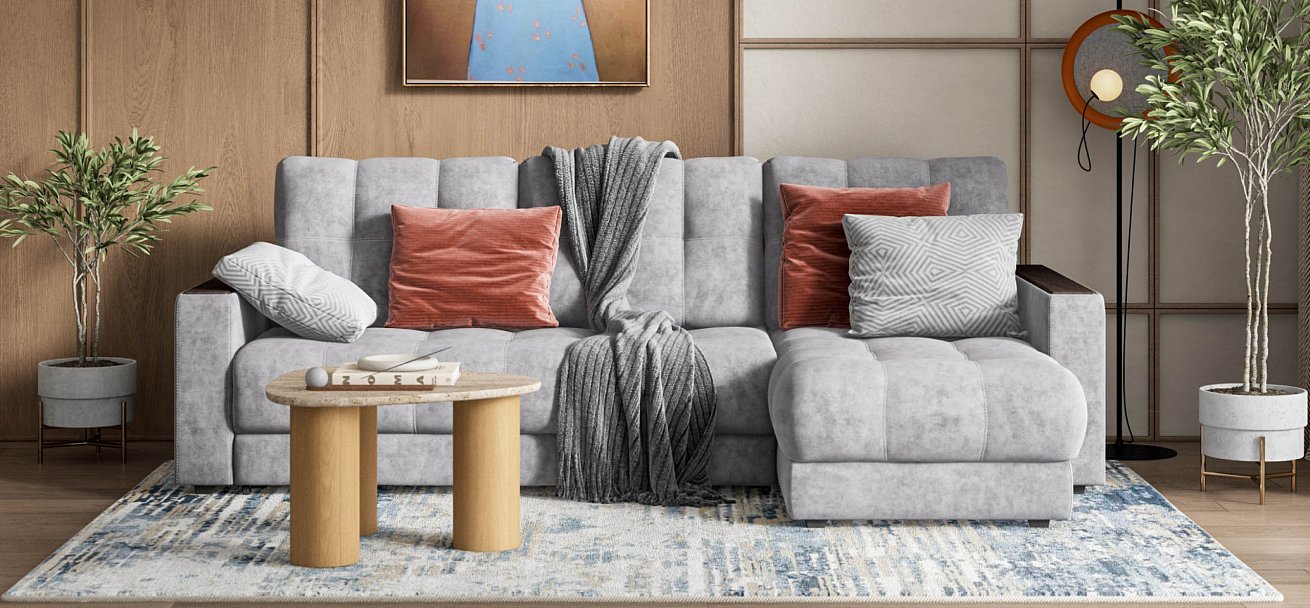 Угловой диван Босс Классик велюр Роял агат