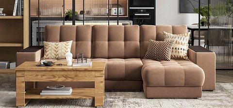 Угловой диван Босс ХЛ велюр Монолит мокко 2