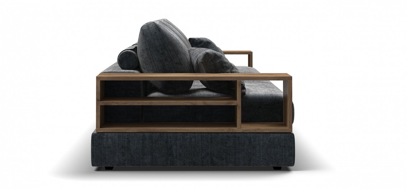 Диван-кровать BOSS MODOOL MAX шенилл Gloss карбон с двумя полками подлокотниками