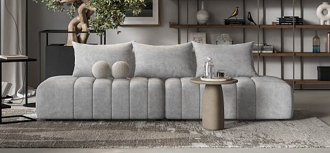 Диван прямой Босс Твин Шенилл Клауд серый 2