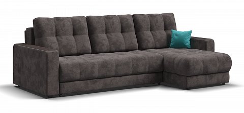 Угловой диван Босс Классик велюр Алькантара серый