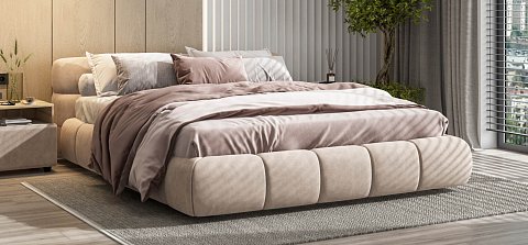 Босс Дрим Кровать+ПМ 160*200 велюр Монолит латте 2