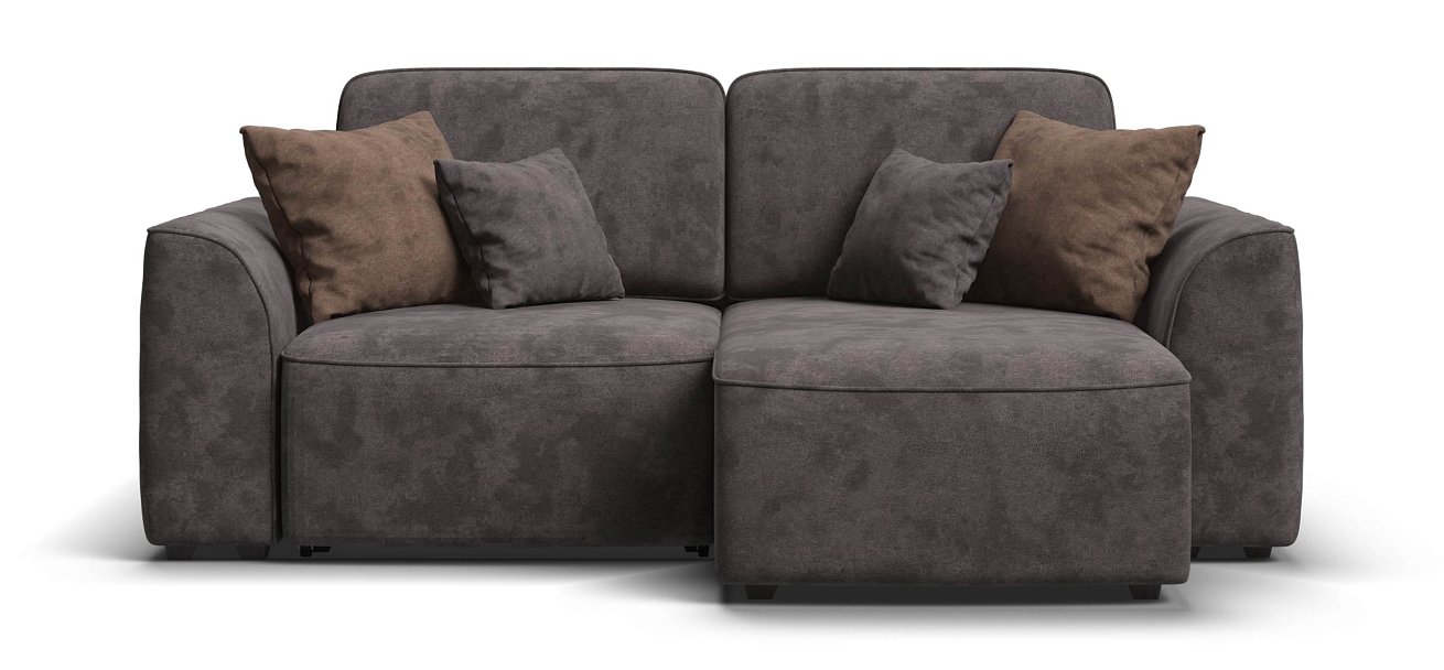 Угловой диван Кинг Модуль велюр Алькантара серый