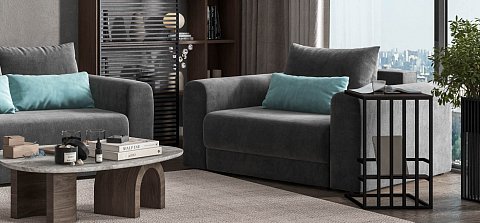 Ричмонд Модуль подлокотник 2 шт. велюр Монолит серый 2