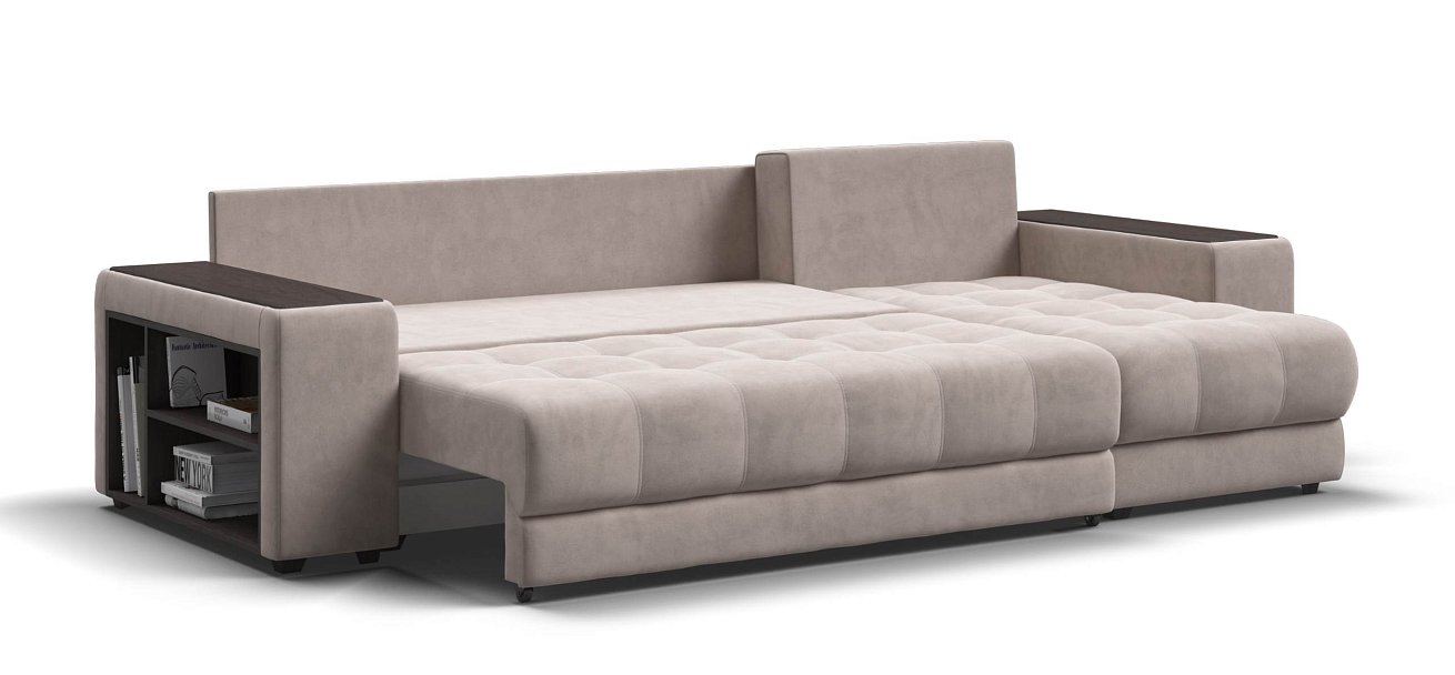 Угловой диван Босс ХЛ велюр Монолит латте