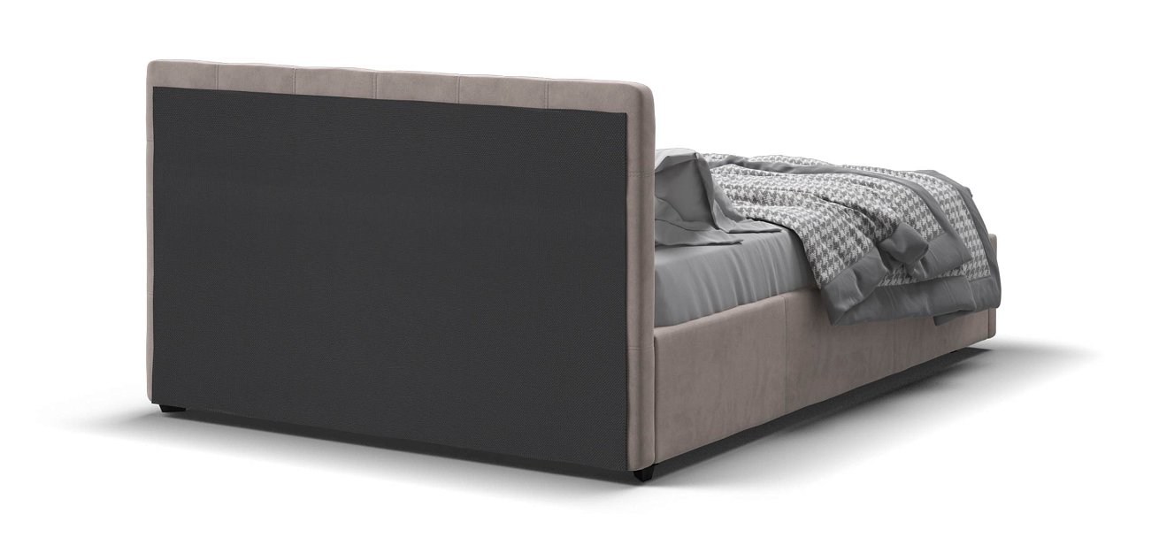 Белла Кровать + ПМ 140*200 велюр Монолит латте