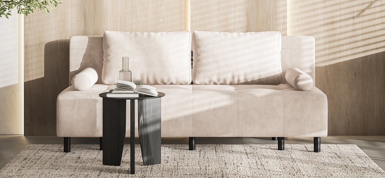 Диван Бостон Мини велюр Монолит латте