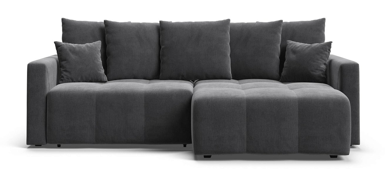 Угловой диван Босс Тренд велюр Монолит серый