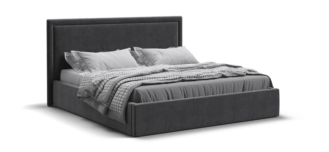 Фрея Кровать без ПМ 160*200 велюр Монолит серый