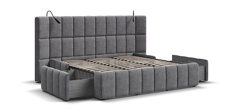 Босс ХО Кровать 180*200 велюр Роял агат 3