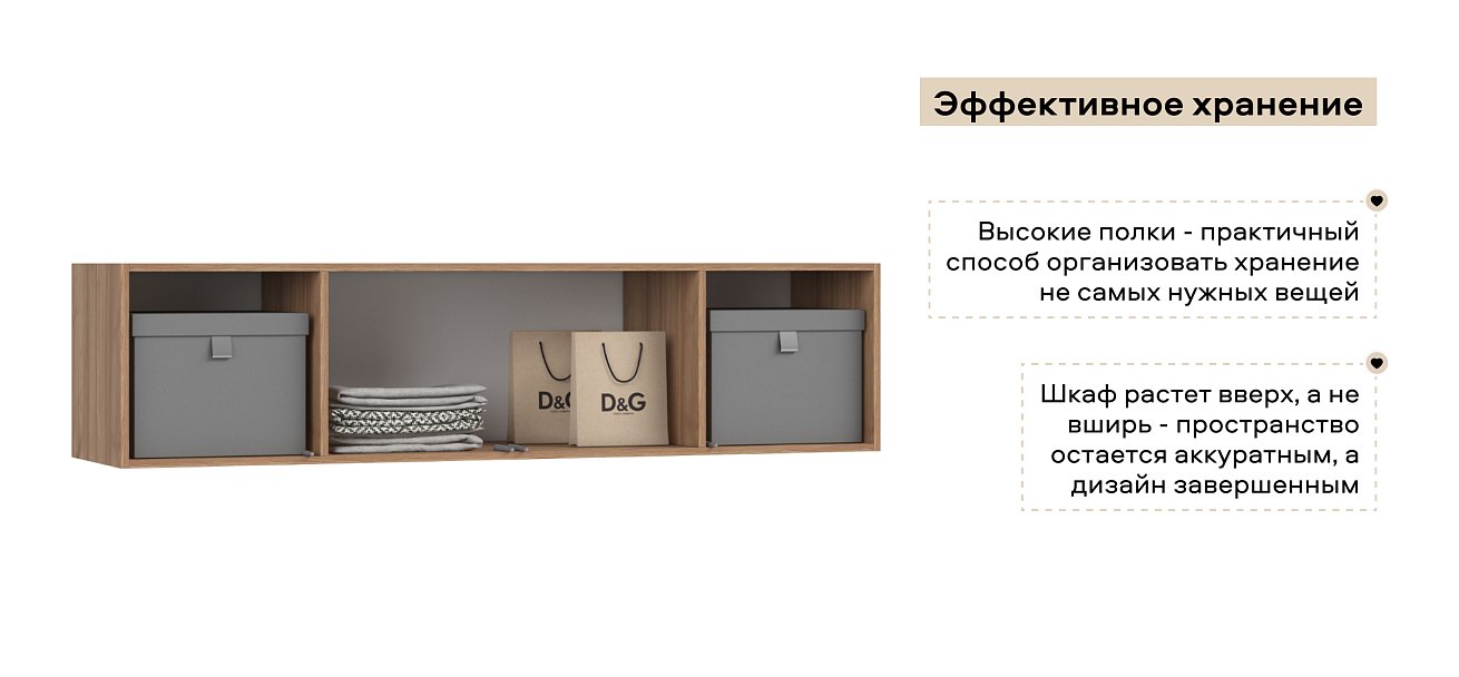 Антресоль 180 4Д Орех Селект