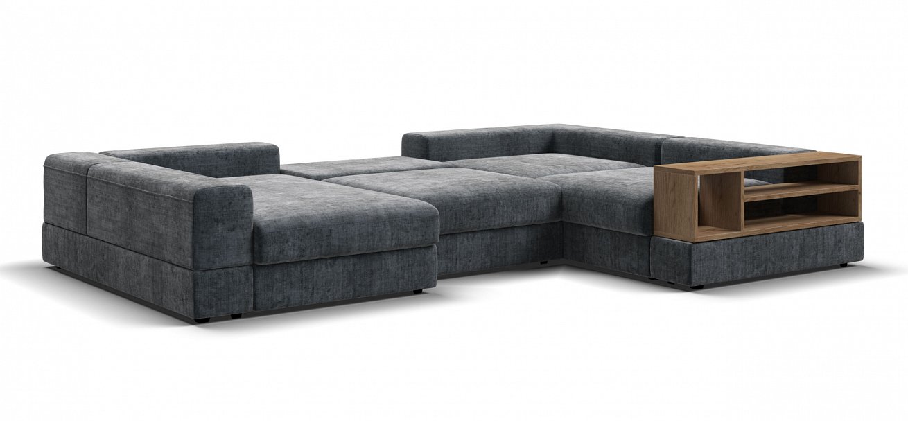 П-образный диван-кровать Босс Модуль Шенилл Глосс карбон