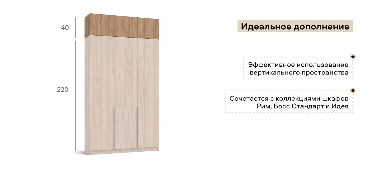 Антресоль 135 3Д Орех Селект