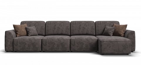 Угловой диван Кинг Модуль Макс велюр Алькантара серый 2