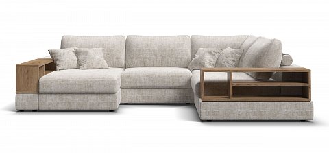 П-образный диван-кровать Босс Модуль Шенилл Смарт кварц 2