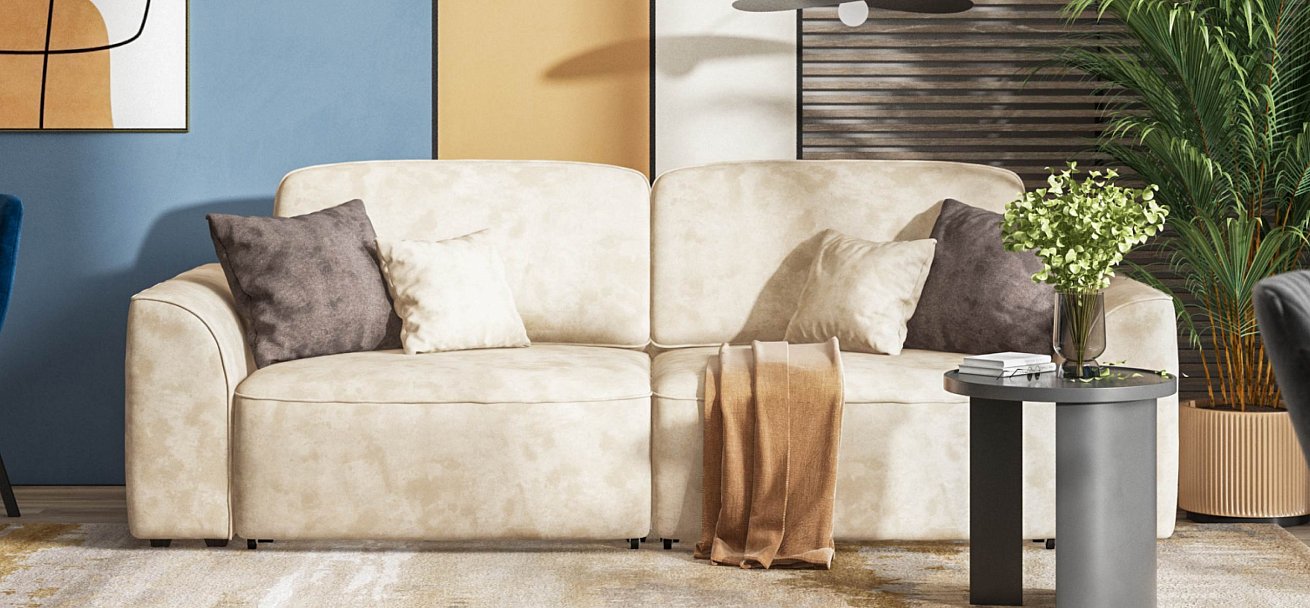 Диван Кинг велюр Алькантара пепел