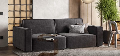 Диван Босс Софт Модуль Вельвет Корд графит 2