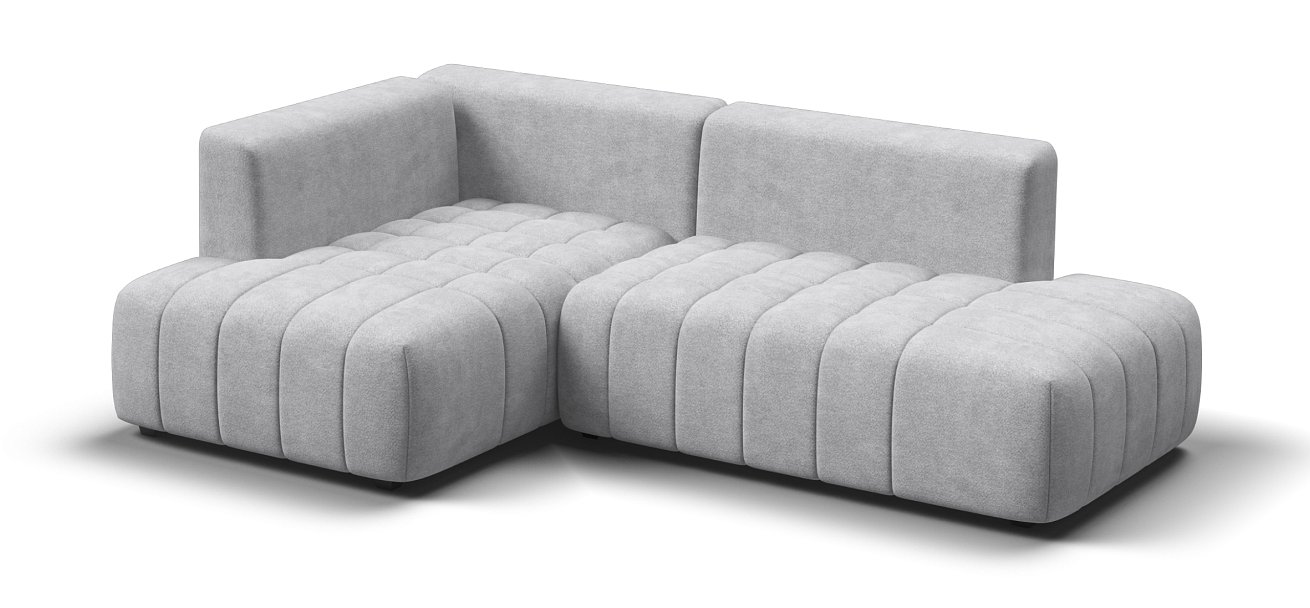 Угловой диван левый Босс Твин Шенилл Клауд серый