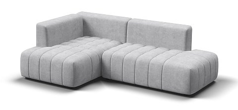 Угловой диван левый Босс Твин Шенилл Клауд серый 3