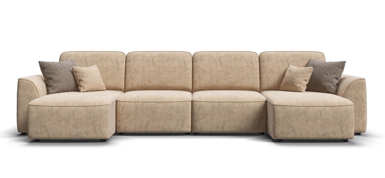 П-образный диван Кинг Модуль велюр Роял шампань