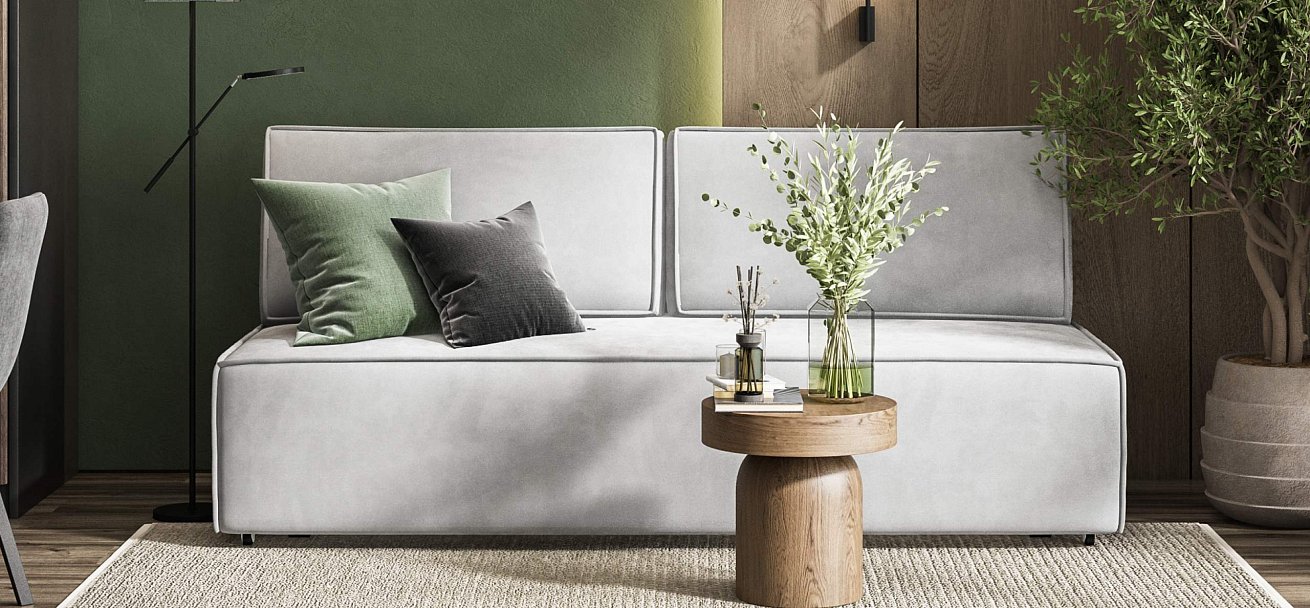 Диван Норд мини велюр Монолит сталь