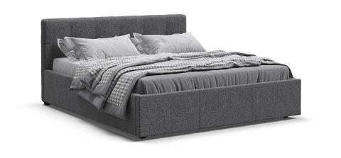 Белла Кровать+ПМ 160*200 Рогожка Мальмо серый 1