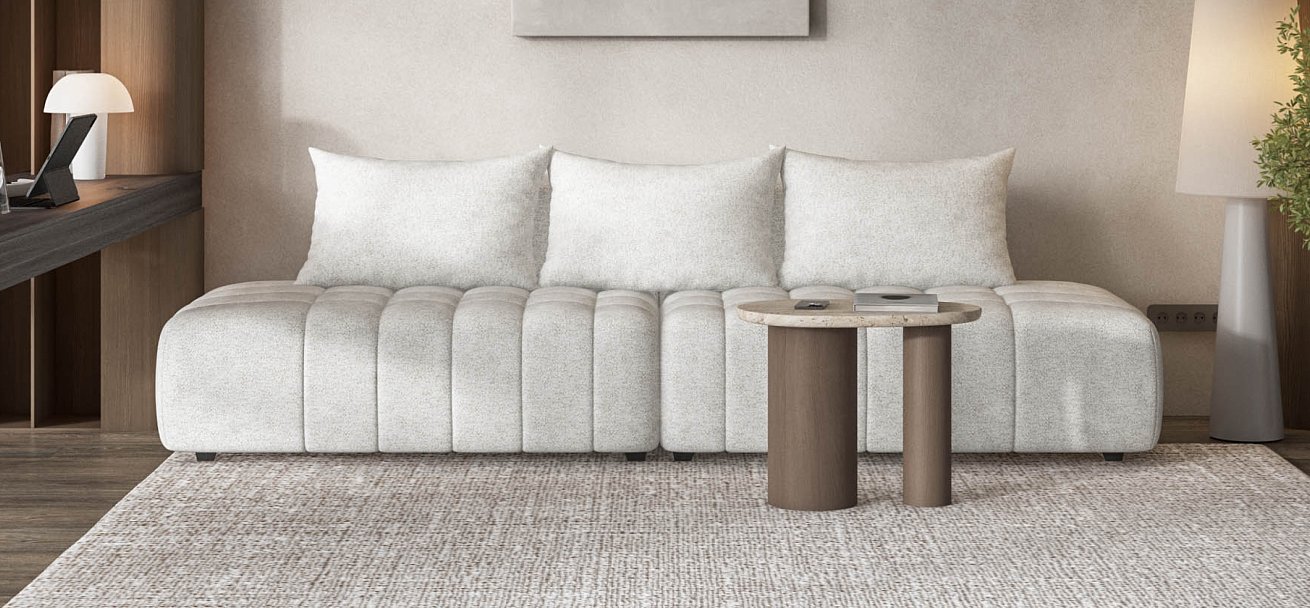 Диван прямой Босс Твин Шенилл Клауд крем