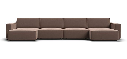 П-образный диван Босс Софт Модуль велюр Монолит мокко 1