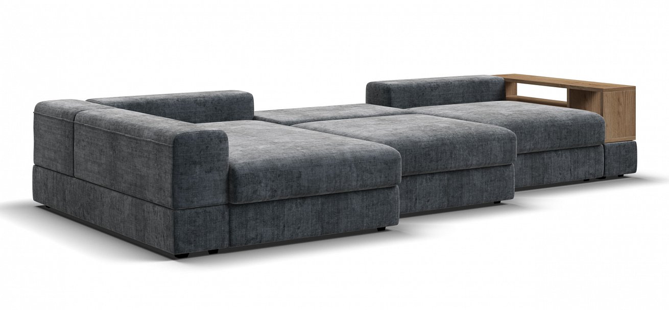 Угловой диван-кровать Босс Модуль ХЛ Шенилл Глосс карбон